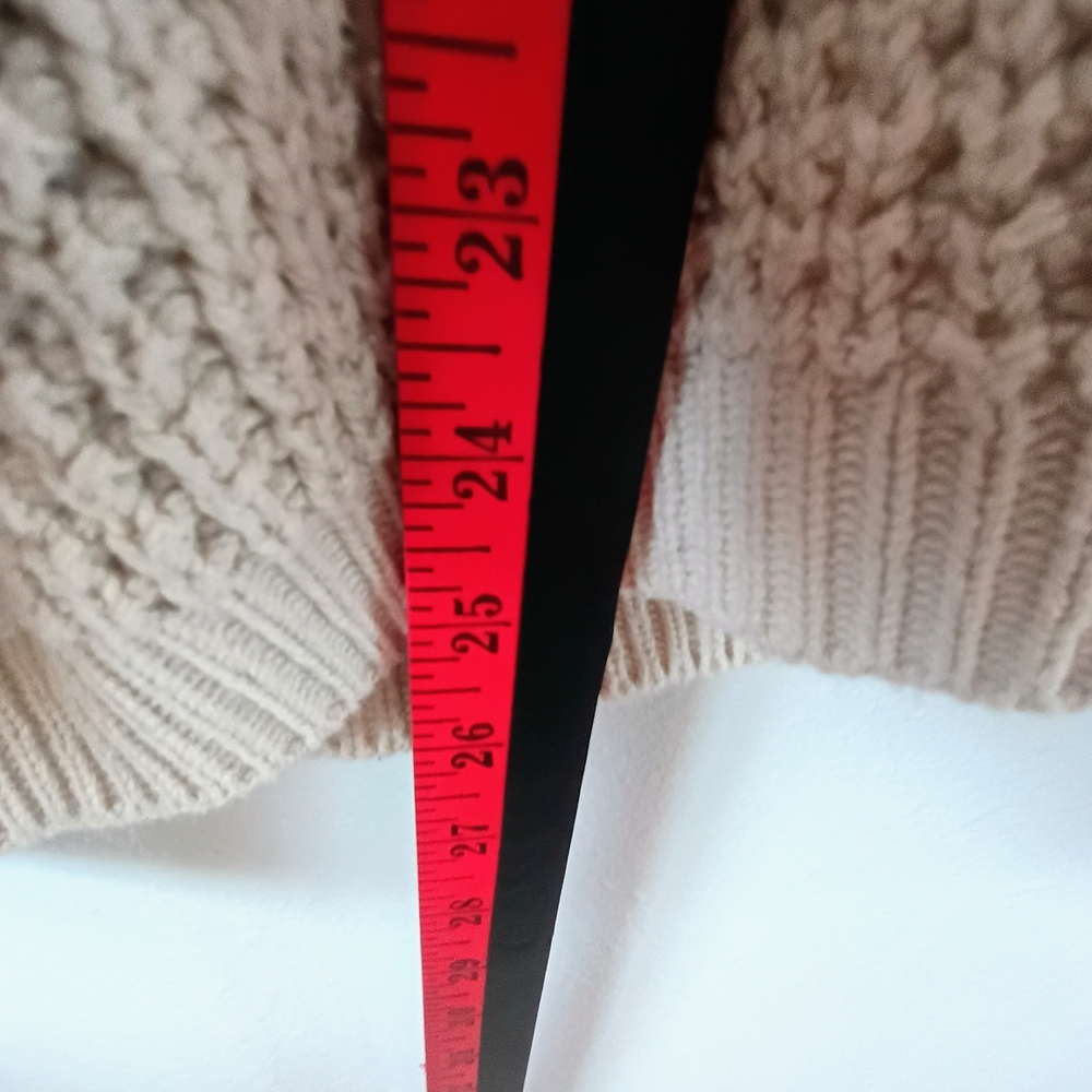 ANA A New Approach Chunky Knit Cardigan Beige Cable Button Front Cozy Oversize - Picture 8 of 10
